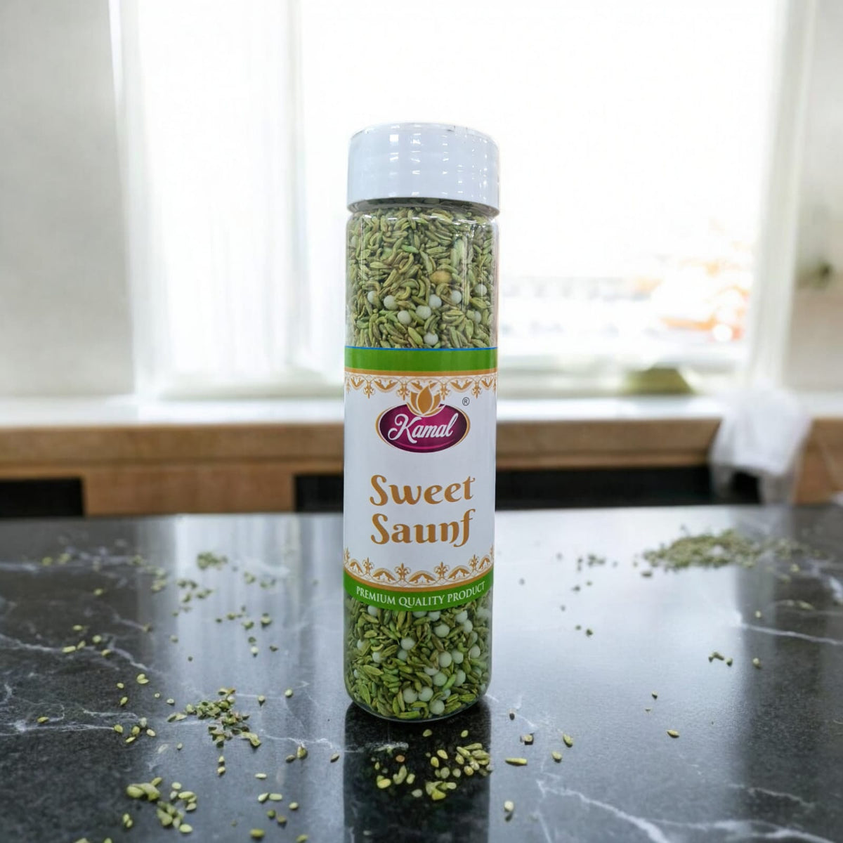 Kamal's Sweet Saunf - Refreshing & Sweet Fennel Seeds (Pack of 5, 100g Each)